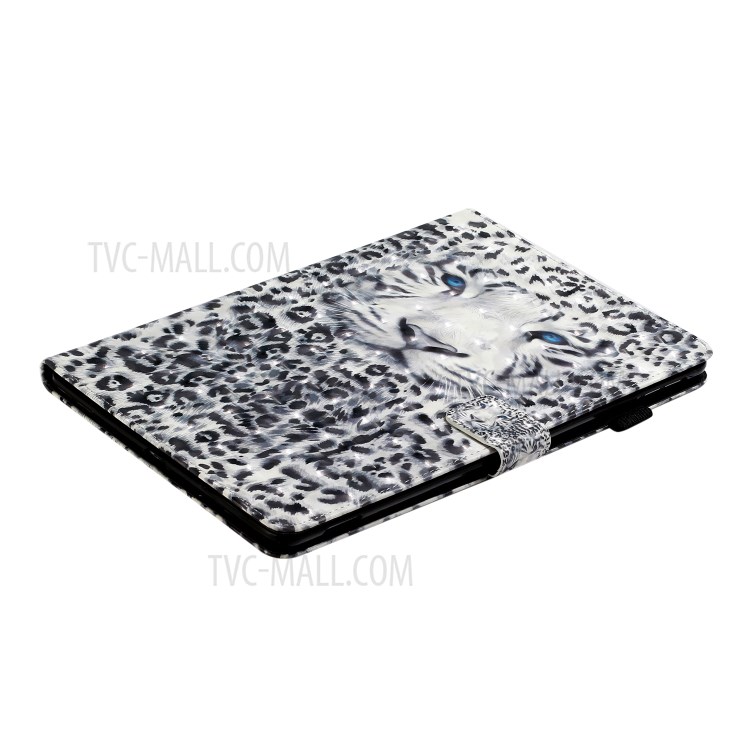 Light Spot Decor Patterned PU Leather Stand Shell Tablet Shell Case for iPad 10.2 (2020) (2019) - Scary Leopard-6