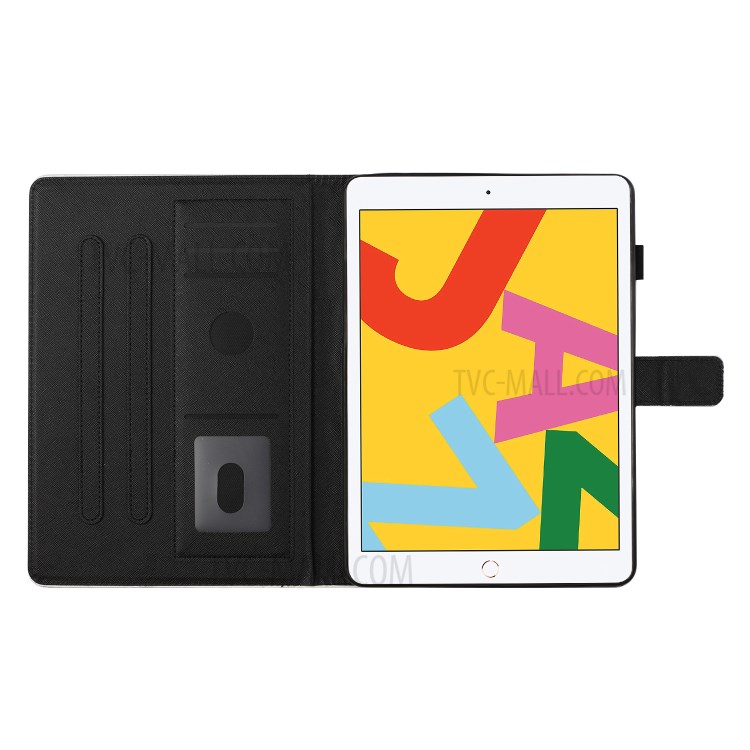 Light Spot Decor Patterned PU Leather Stand Shell Tablet Shell Case for iPad 10.2 (2020) (2019) - Scary Leopard-7
