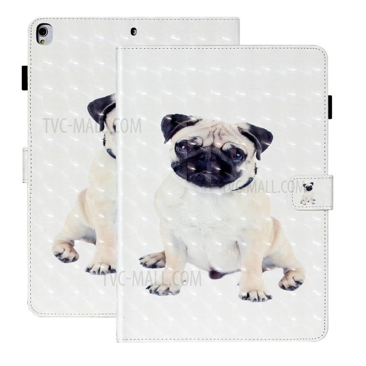 Light Spot Decor Patterned PU Leather Stand Shell Tablet Shell Case for iPad 10.2 (2020) (2019) - Dog-2