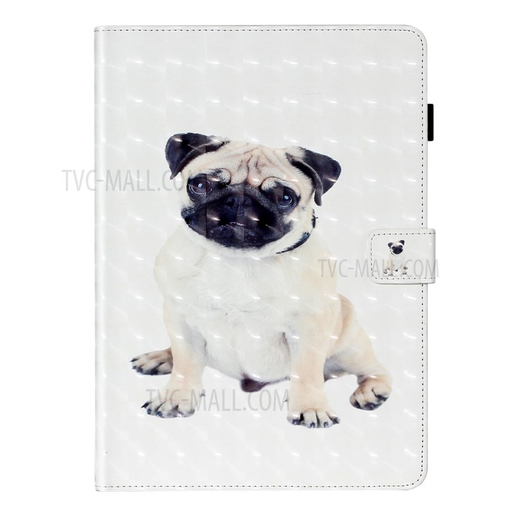 Light Spot Decor Patterned PU Leather Stand Shell Tablet Shell Case for iPad 10.2 (2020) (2019) - Dog-3