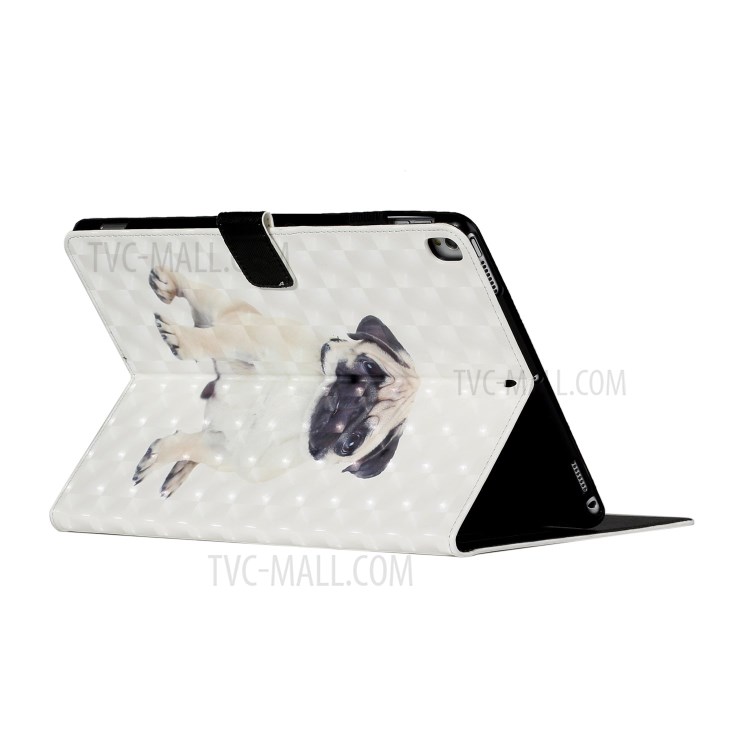 Light Spot Decor Patterned PU Leather Stand Shell Tablet Shell Case for iPad 10.2 (2020) (2019) - Dog-5