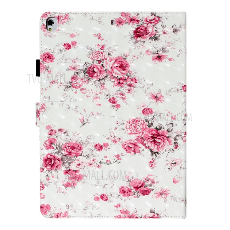 Light Spot Decor Patterned PU Leather Stand Shell Tablet Shell Case for iPad 10.2 (2020) (2019) - Flower-4