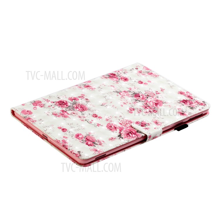 Light Spot Decor Patterned PU Leather Stand Shell Tablet Shell Case for iPad 10.2 (2020) (2019) - Flower-6
