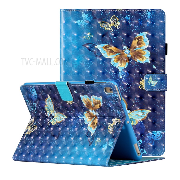 Light Spot Decor Patterned PU Leather Shell Stand Shell Tablet Cover for iPad Air 2/Air (2013)/9.7-inch (2018) - Butterfly-1