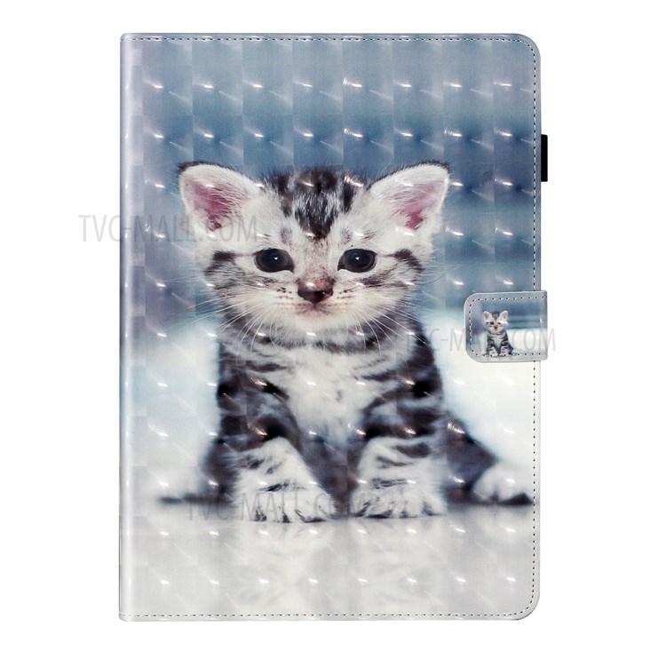 Light Spot Decor Patterned PU Leather Shell Stand Shell Tablet Cover for iPad Air 2/Air (2013)/9.7-inch (2018) - Little Cat-3