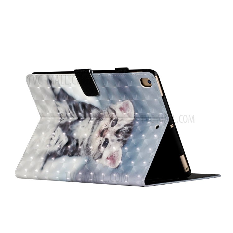 Light Spot Decor Patterned PU Leather Shell Stand Shell Tablet Cover for iPad Air 2/Air (2013)/9.7-inch (2018) - Little Cat-5