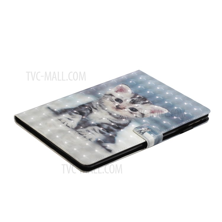 Light Spot Decor Patterned PU Leather Shell Stand Shell Tablet Cover for iPad Air 2/Air (2013)/9.7-inch (2018) - Little Cat-6