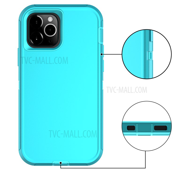 Anti-drop Hybrid PC + TPU Phone Case with Belt Clip Kickstand for Apple iPhone 12 Max/12 Pro 6.1 inch - Sky Blue-4