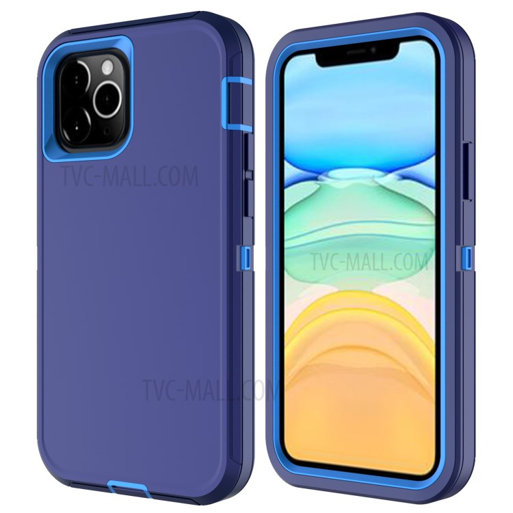 Detachable Shockproof Drop-proof Dust-proof PC + TPU Hybrid Case for iPhone 12 Max/12 Pro 6.1 inch - Dark Blue/Baby Blue-1