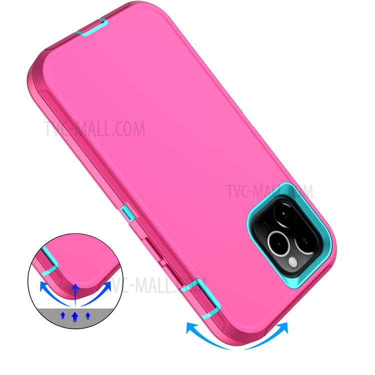 Detachable Shockproof Drop-proof Dust-proof PC + TPU Hybrid Cover for iPhone 12 5.4 inch - Pink/Sky Blue-5