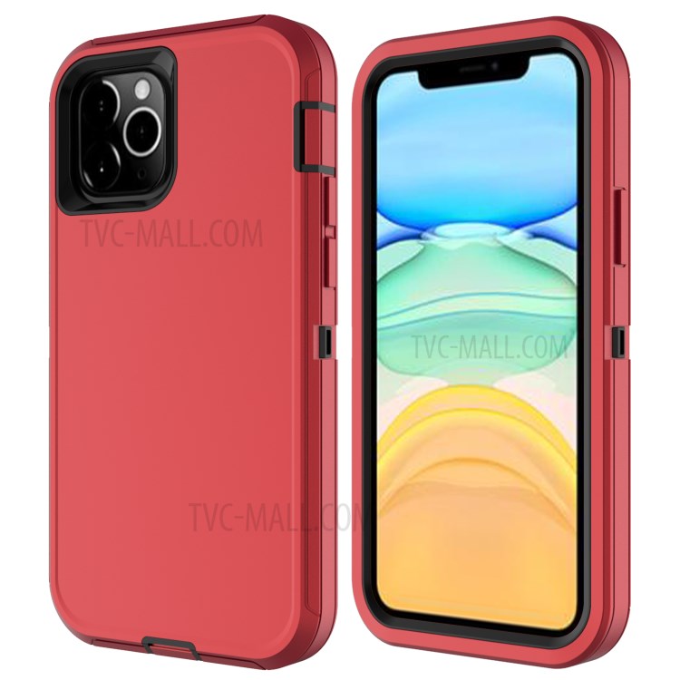 Detachable Shockproof Drop-proof Dust-proof PC + TPU Hybrid Cover for iPhone 12 5.4 inch - Red/Black-1