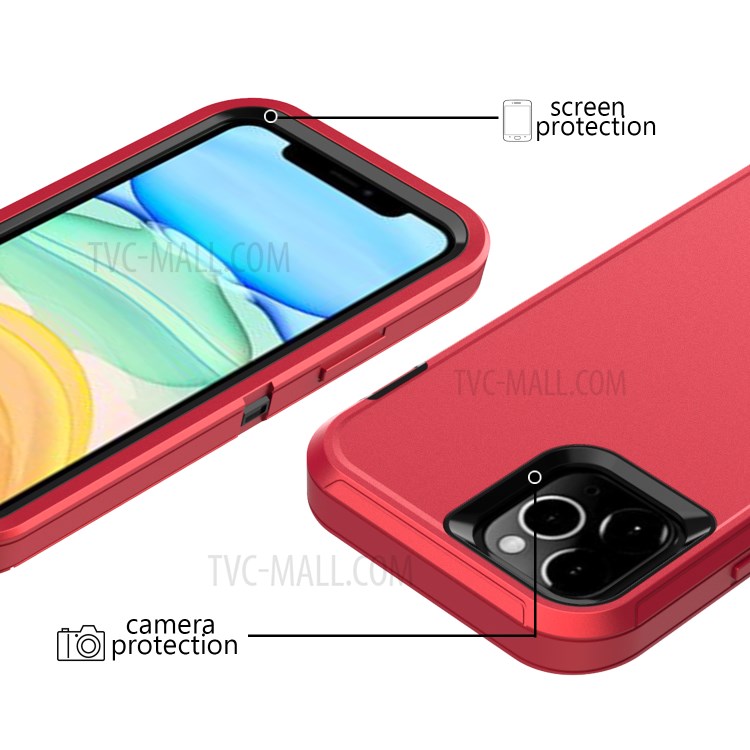 Detachable Shockproof Drop-proof Dust-proof PC + TPU Hybrid Cover for iPhone 12 5.4 inch - Red/Black-2