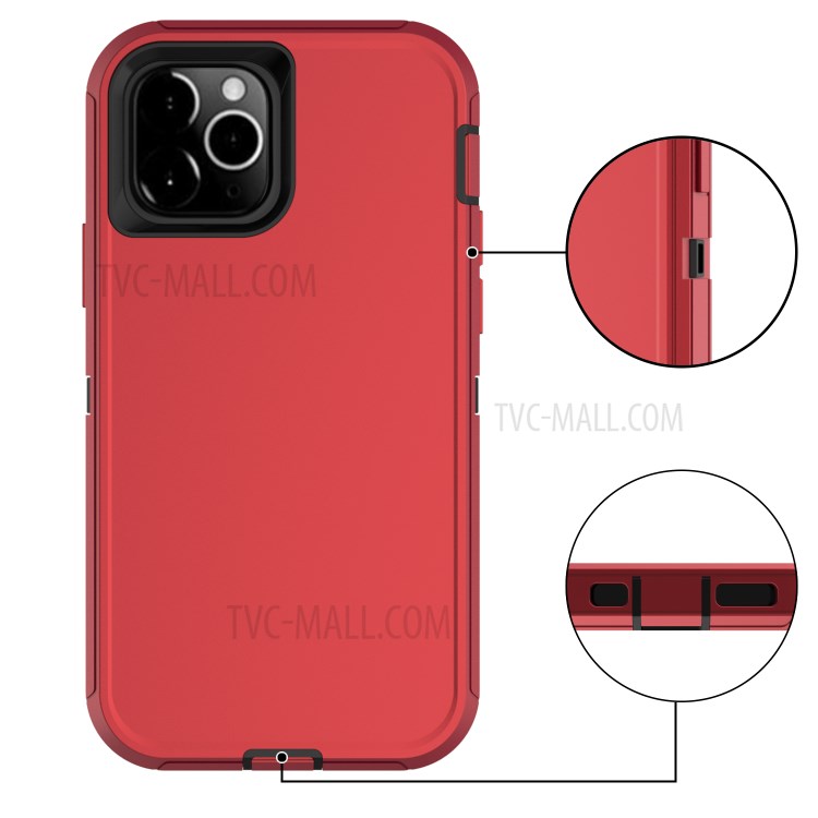Detachable Shockproof Drop-proof Dust-proof PC + TPU Hybrid Cover for iPhone 12 5.4 inch - Red/Black-4