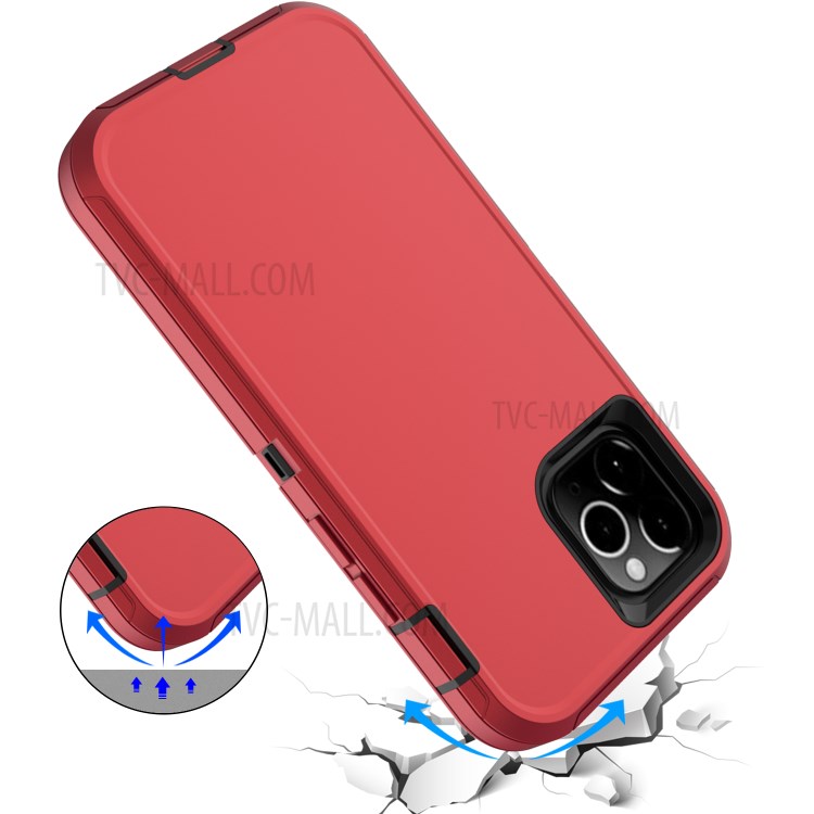 Detachable Shockproof Drop-proof Dust-proof PC + TPU Hybrid Cover for iPhone 12 5.4 inch - Red/Black-5