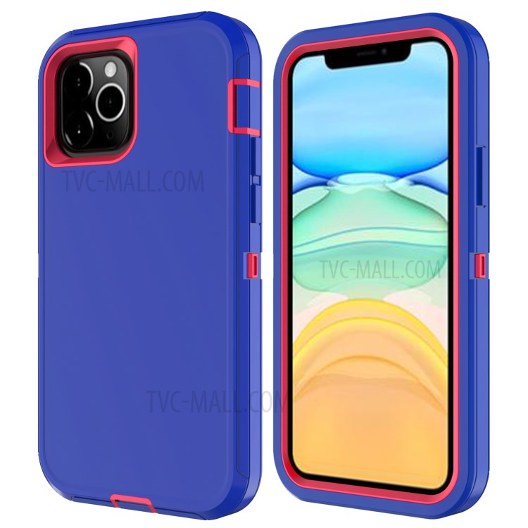 Detachable Shockproof Drop-proof Dust-proof PC + TPU Hybrid Cover for iPhone 12 5.4 inch - Dark Purple/Rose-1