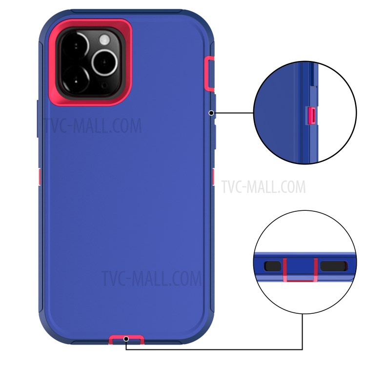 Detachable Shockproof Drop-proof Dust-proof PC + TPU Hybrid Cover for iPhone 12 5.4 inch - Dark Purple/Rose-4