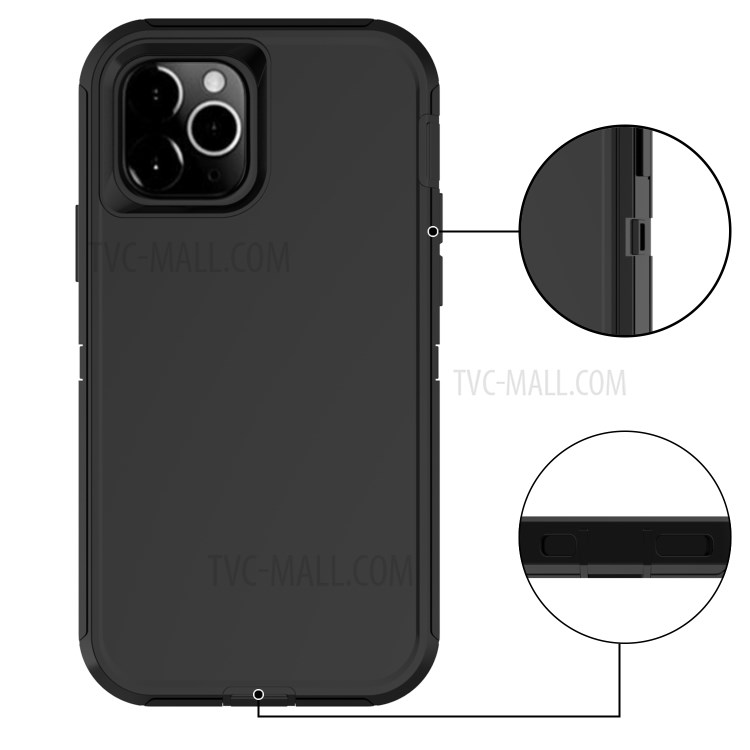 Shockproof Hybrid Mobile Case Phone Cover with Belt Clip Kickstand for Apple iPhone 12 5.4 inch - Black-4