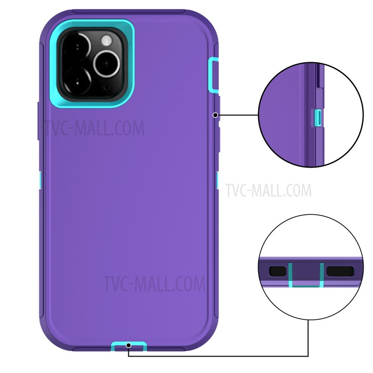 Shockproof Hybrid Mobile Case Phone Cover with Belt Clip Kickstand for Apple iPhone 12 5.4 inch - Light Purple / Sky Blue-4