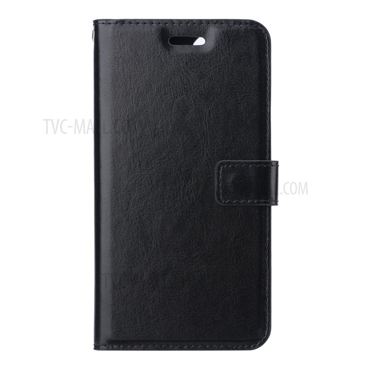 Crazy Horse Leather Wallet Case for iPhone 12 5.4-inch - Black-2