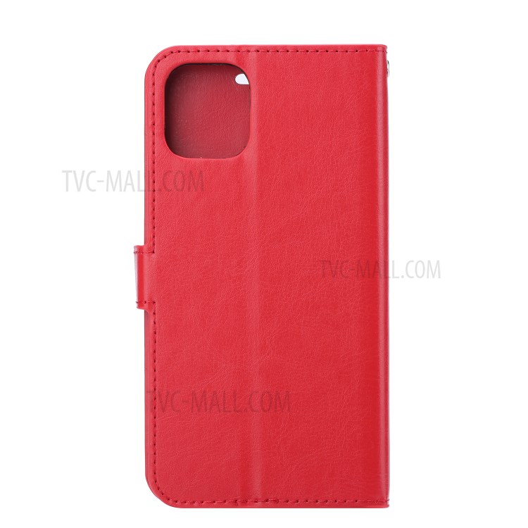 Crazy Horse Leather Stand Wallet Case for iPhone 12 Pro / iPhone 12 Max 6.1-inch - Red-3