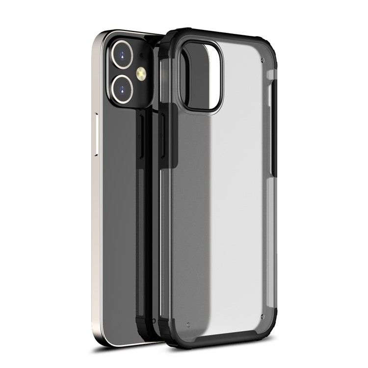 Rüstungsserie Anti-Fingerprint Matte Oberfläche TPU + PC-Abdeckung Für IPhone 12 Pro 6,1 Zoll - Schwarz