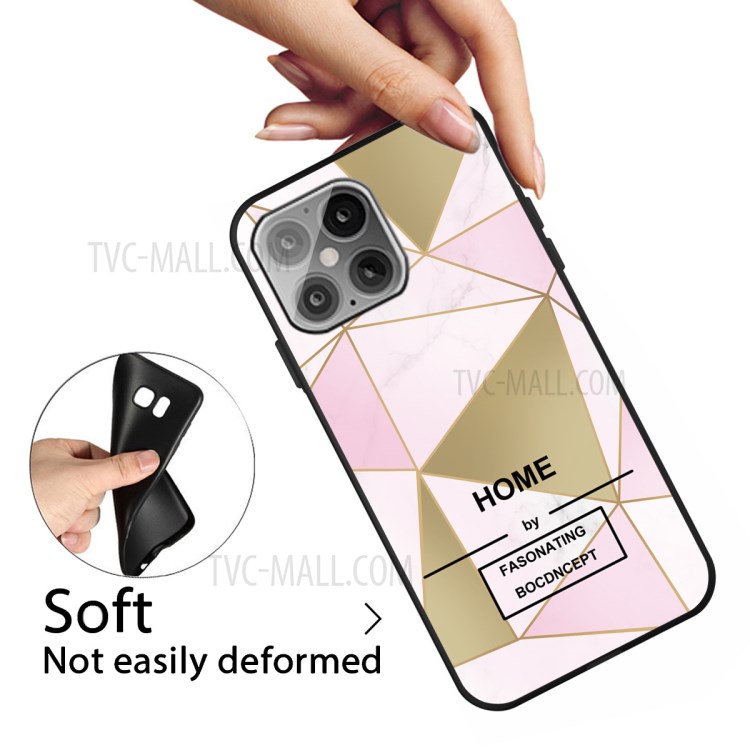 Fashion Marble Pattern Printing Matte Black TPU Cover for iPhone 12 Pro Max 6.7 inch - Style A-3