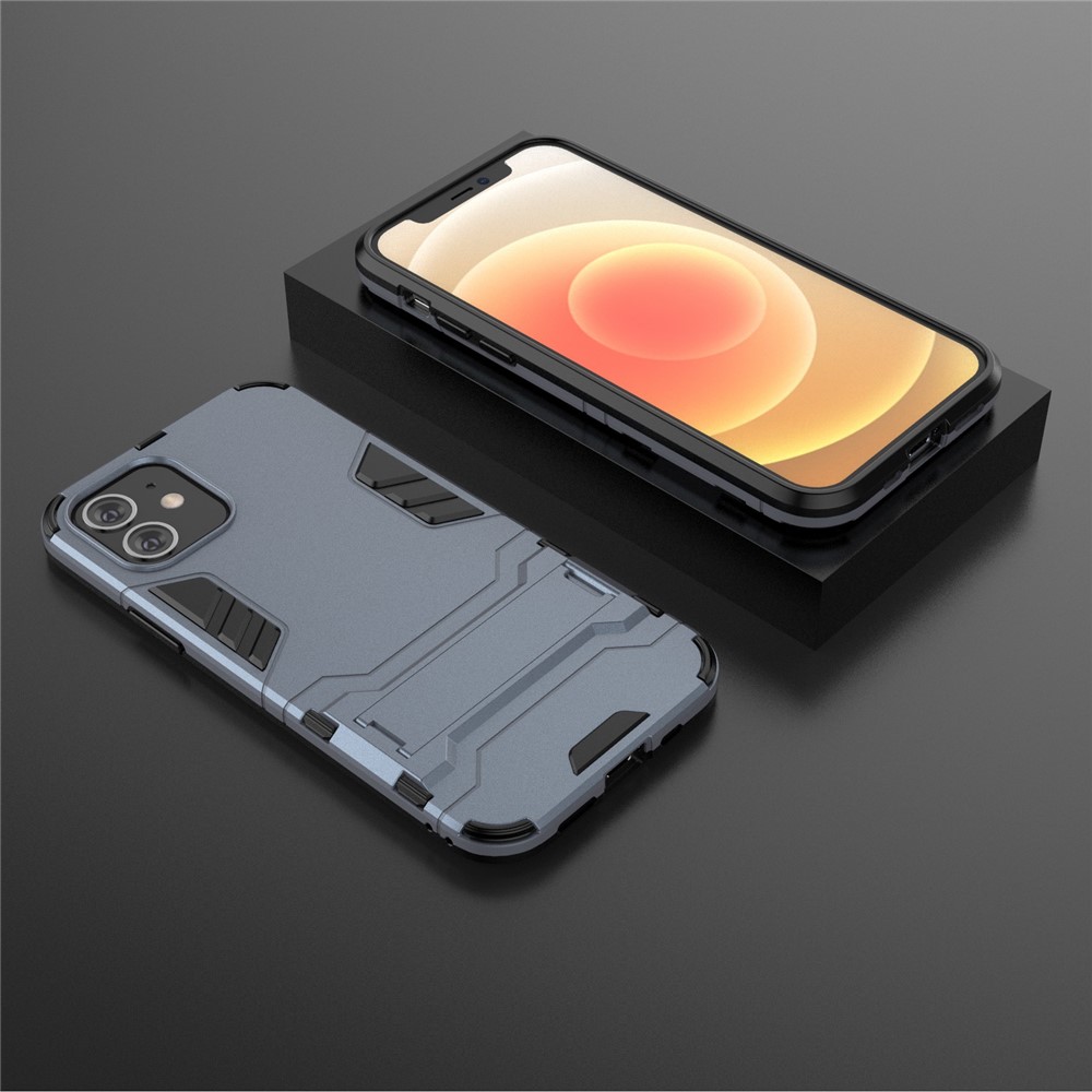 Пластик + ТП Случае С Гибридной Подножкой Панелью Телефона Для Iphone 12 Макс 6,1 Дюйма / 12 Pro 6,1 Дюйма - Синий-5