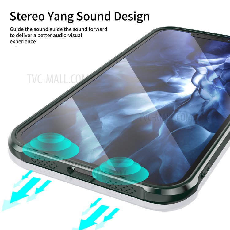 LEEU DESIGN Airbag Anti-falling Transparent Acrylic Cover for iPhone 12 Pro 6.1 inch - Green-7
