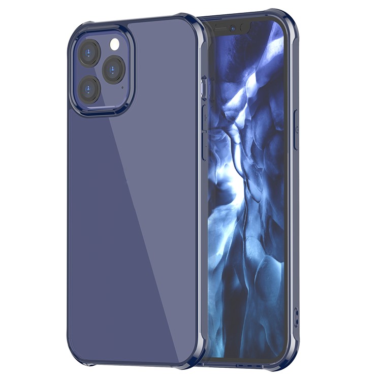 LEEU DESIGN Transparent Acrylic Airbag Anti-falling Cover for iPhone 12 Pro Max 6.7 inch - Blue-9