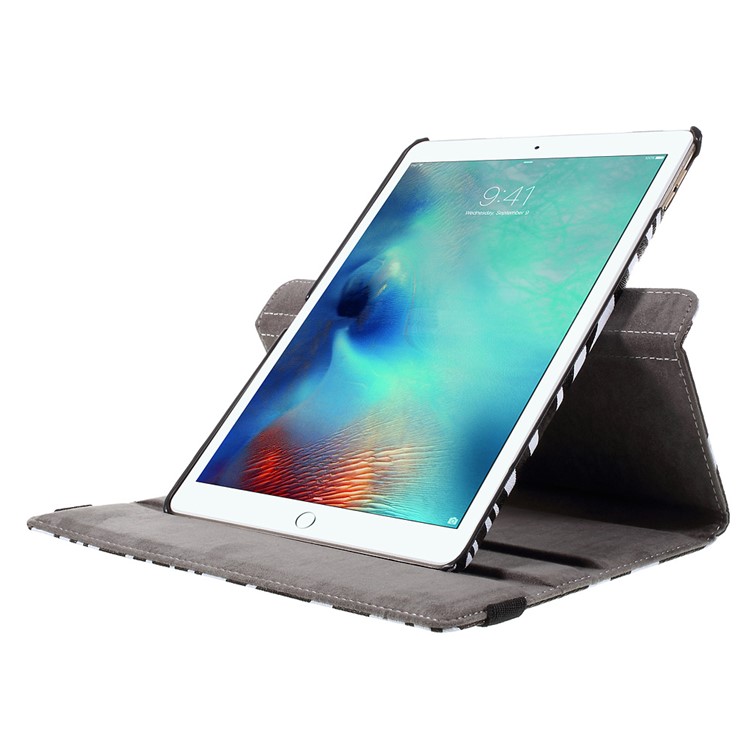 360 Rotation Stand Leather Case for iPad Pro 9.7 inch - Zebra Pattern-7