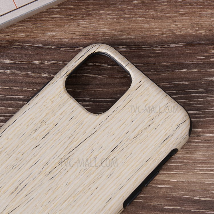 Wood Texture PU Leather Coated Flexible TPU Phone Shell for iPhone 12 mini - White-2