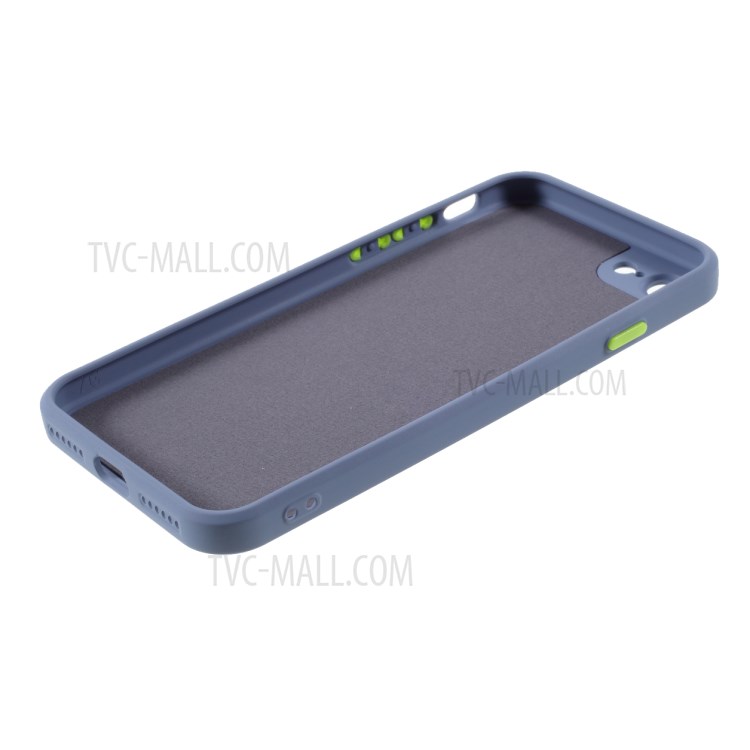 Contrast Color Button TPU Back Case with Soft Lint Inner for iPhone SE (2nd Generation)/8/7 - Blue-5