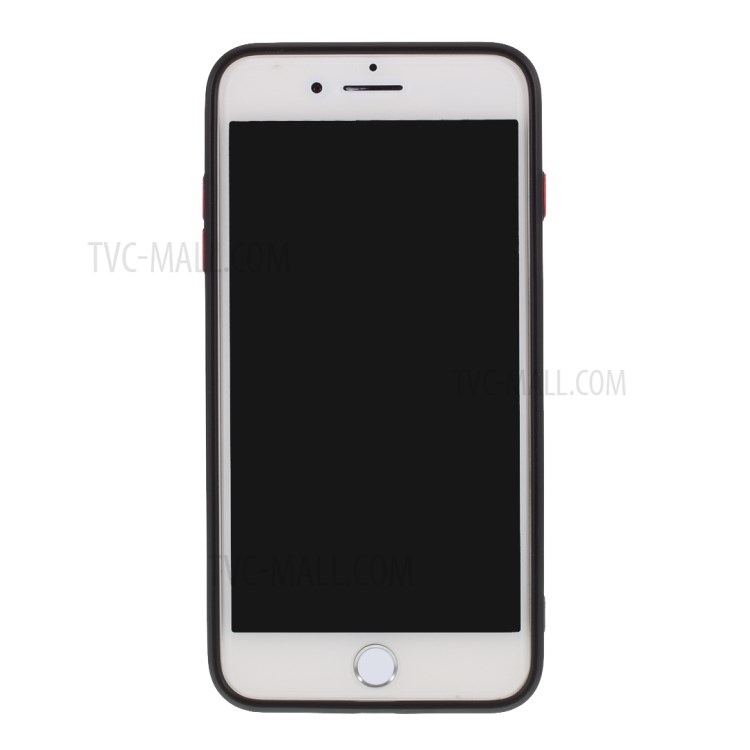Contrast Color Button TPU Cover with Soft Lint Inner for iPhone 8 Plus/7 Plus - Black-3