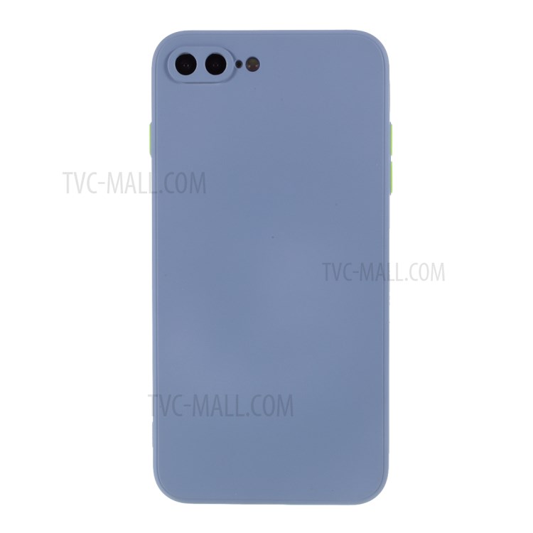 Contrast Color Button TPU Cover with Soft Lint Inner for iPhone 8 Plus/7 Plus - Blue-1