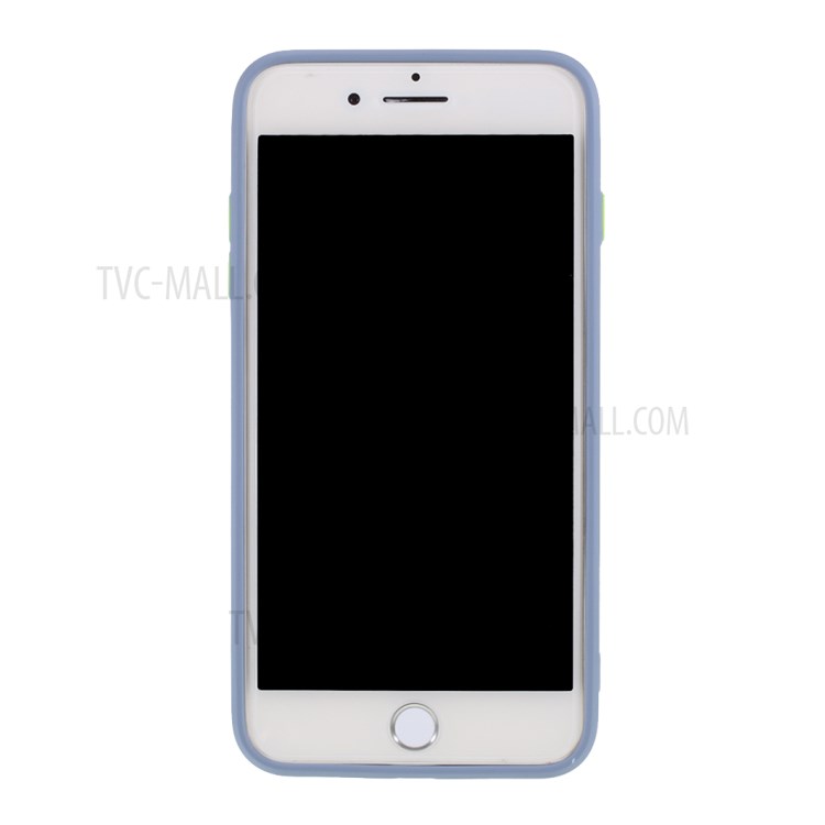 Contrast Color Button TPU Cover with Soft Lint Inner for iPhone 8 Plus/7 Plus - Blue-3