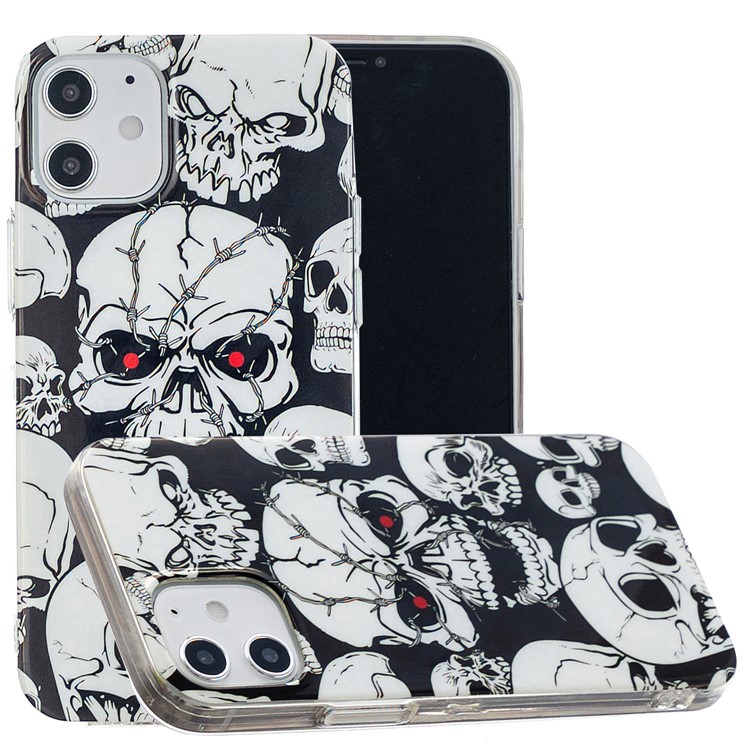 Noctilucent Patterned IMD TPU Case for iPhone 12 mini - Cool Skulls-1