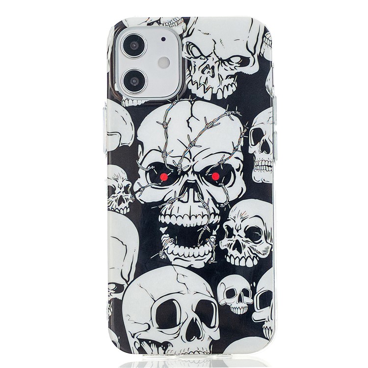 Noctilucent Patterned IMD TPU Case for iPhone 12 mini - Cool Skulls-3