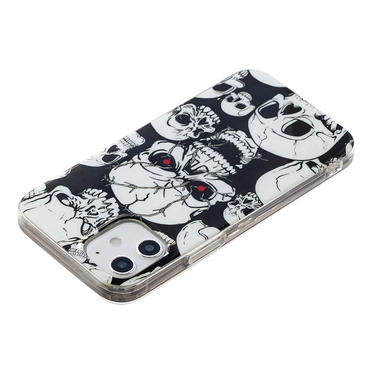 Noctilucent Patterned IMD TPU Case for iPhone 12 mini - Cool Skulls-4