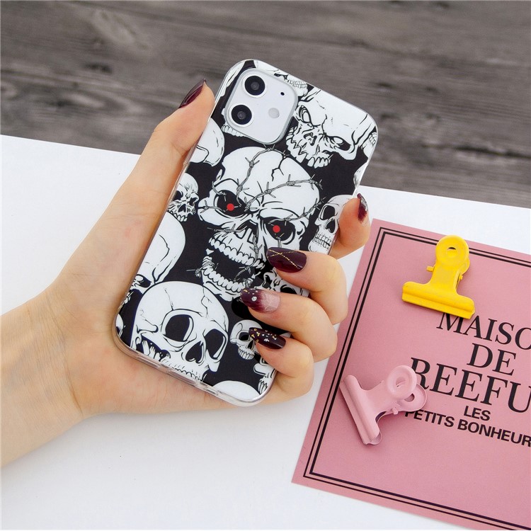 Noctilucent Patterned IMD TPU Case for iPhone 12 mini - Cool Skulls-5
