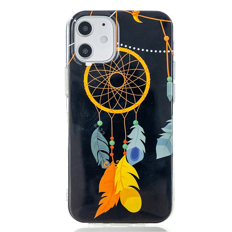 Noctilucent Patterned IMD TPU Case for iPhone 12 mini - Feather Dream Catcher-3