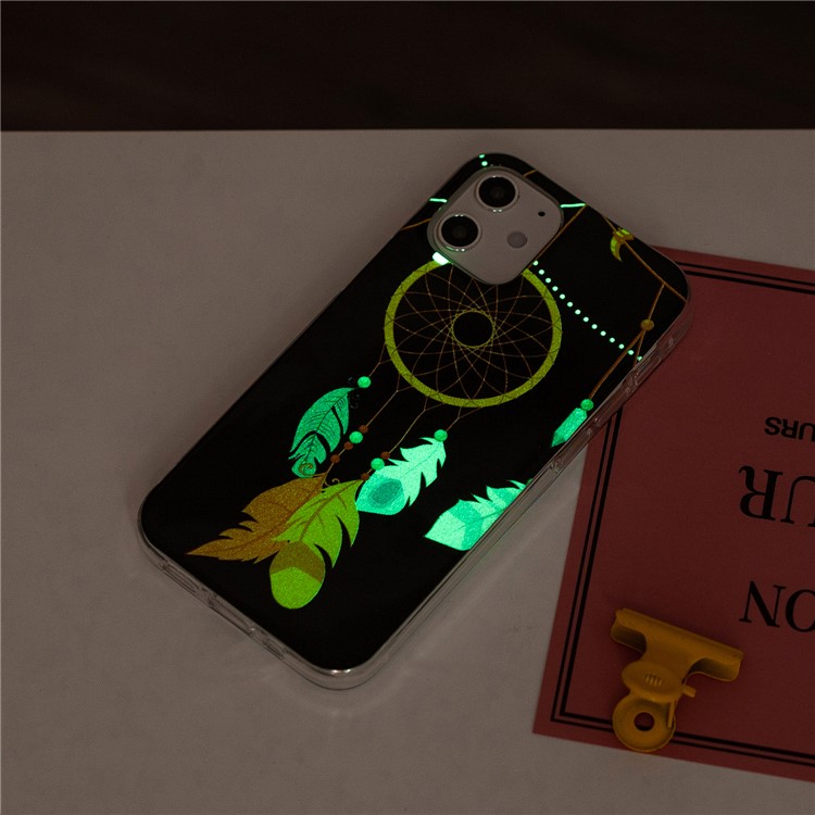 Noctilucent Patterned IMD TPU Case for iPhone 12 mini - Feather Dream Catcher-5