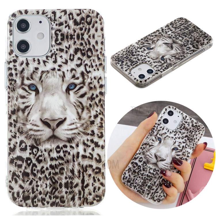Noctilucent Patterned IMD TPU Case for iPhone 12 mini - Leopard-2