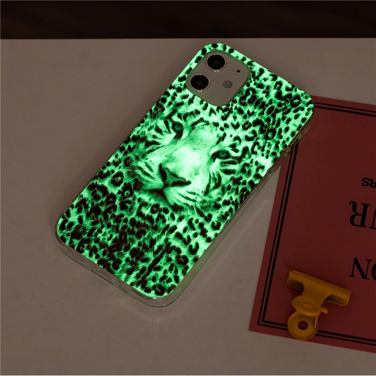 Caso Traseiro Noctilucent Padronizado IMD TPU Para Iphone 12 - Leopardo-5