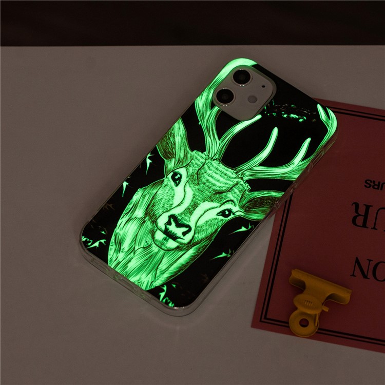 Noctilucent Patterned IMD TPU Back Case for iPhone 12 - Elk Pattern-5