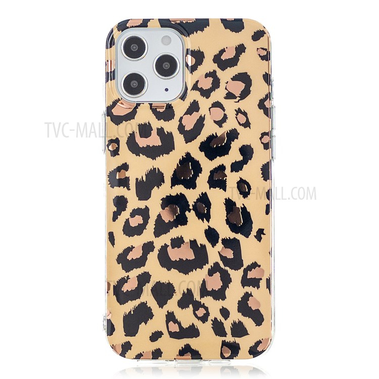 Marble Pattern Electroplating IMD TPU Phone Case for iPhone 12 Pro 6.1 inch - Leopard-5