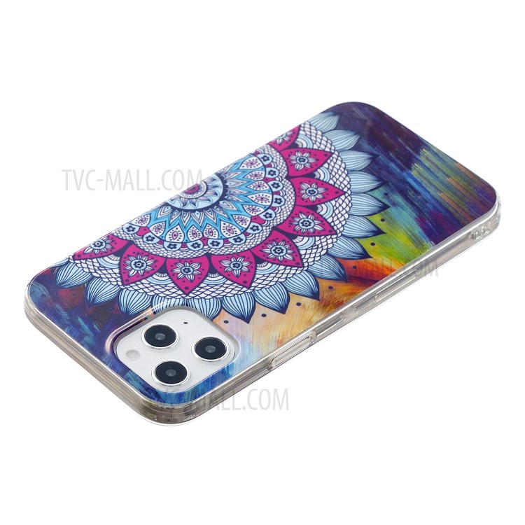 Newly Noctilucent Patterned IMD TPU Case Shell for iPhone 12 Pro Max 6.7 inch - Mandala Flower-4