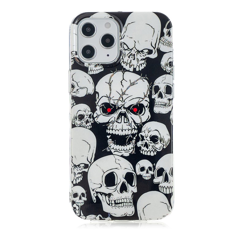 Newly Noctilucent Patterned IMD TPU Case Shell for iPhone 12 Pro Max 6.7 inch - Skull-3