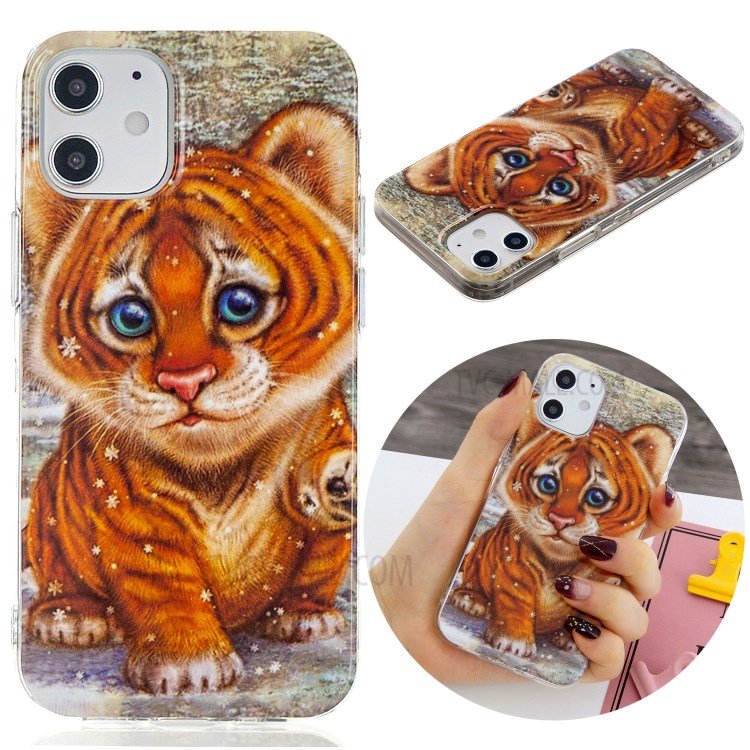 Animal Series IMD Soft TPU Case for iPhone 12 5.4 inch - Little Tiger-2