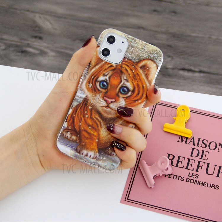 Animal Series IMD Soft TPU Case for iPhone 12 5.4 inch - Little Tiger-5