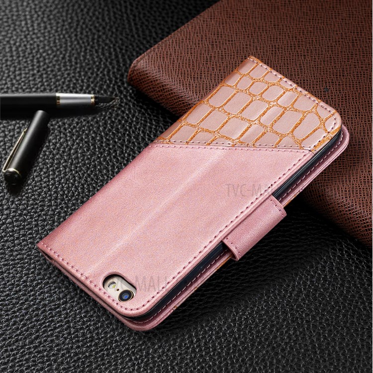 Crocodile Skin Assorted Color Style Leather Wallet Case for iPhone 6s / 6 4.7-inch - Rose Gold-8